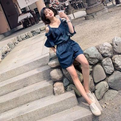 JUMSUIT JEAN ĐÙI TRỄ VAI TAY LOE - ND502